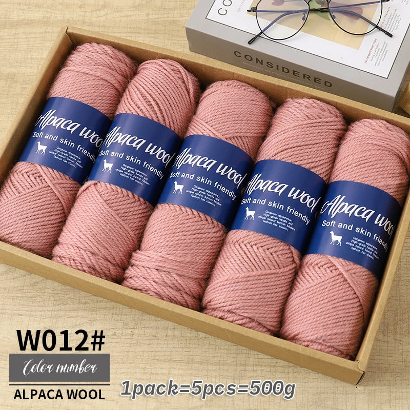 500g Coarse Alpaca Wool Yarn for Hand Woven Sweaters Jackets Scarves and Hats