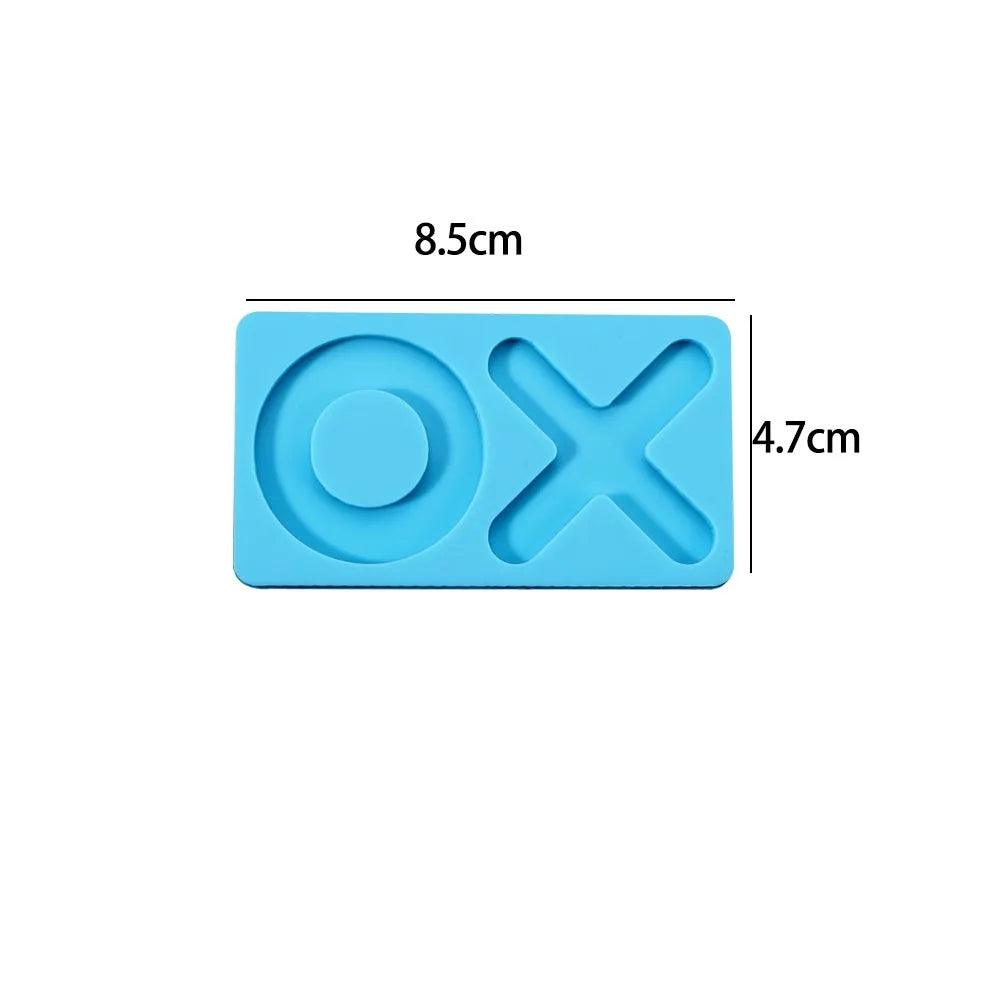 Small Tic Tac Toe OX Chess Game Mirror Silicone Casting Mold for DIY Resin UV Epoxy Jewelry Tools Craft Handmade Making