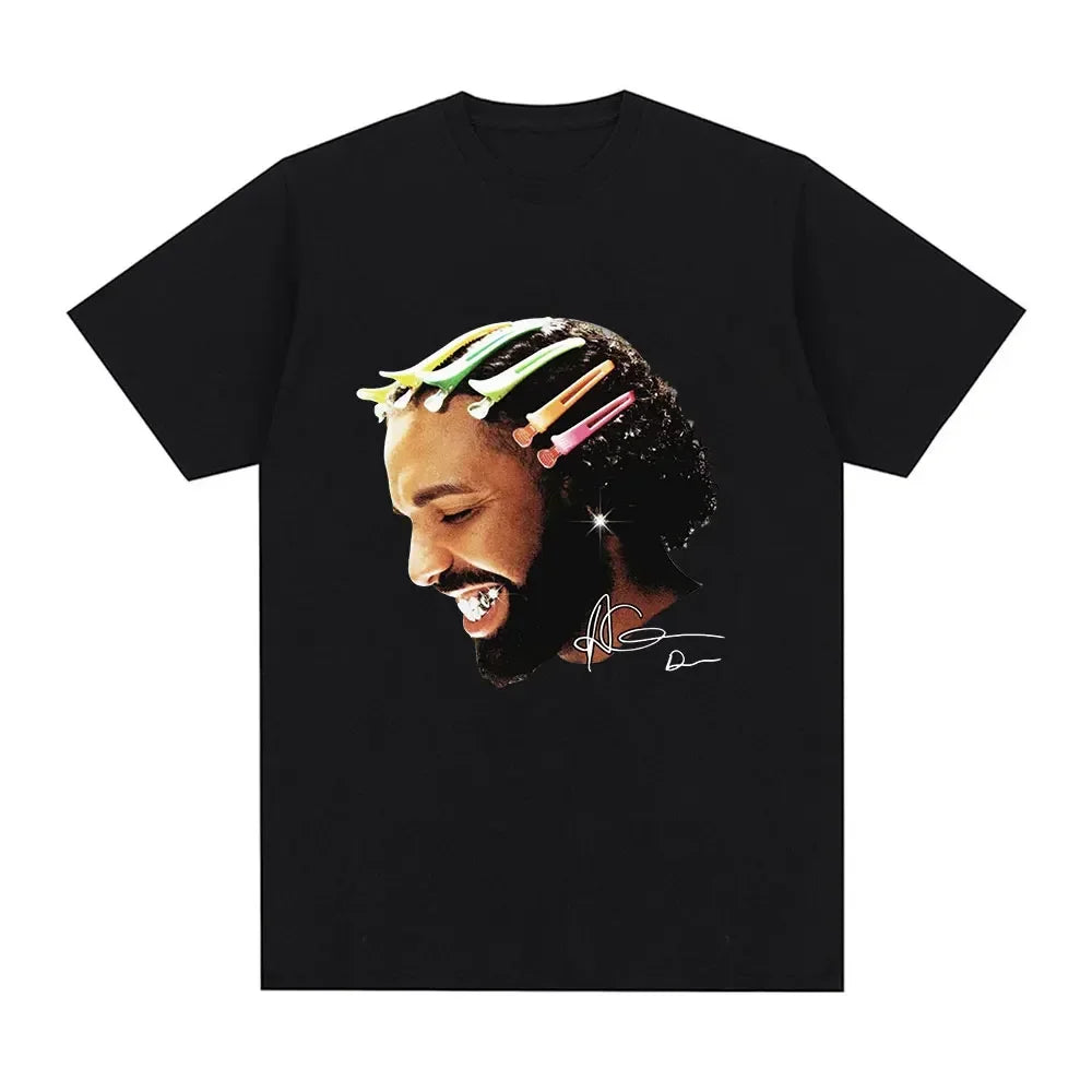 Rapper Drake Dog Pattern Women's Hip Hop Fashion T-Shirt Casual Plus Size Streetwear