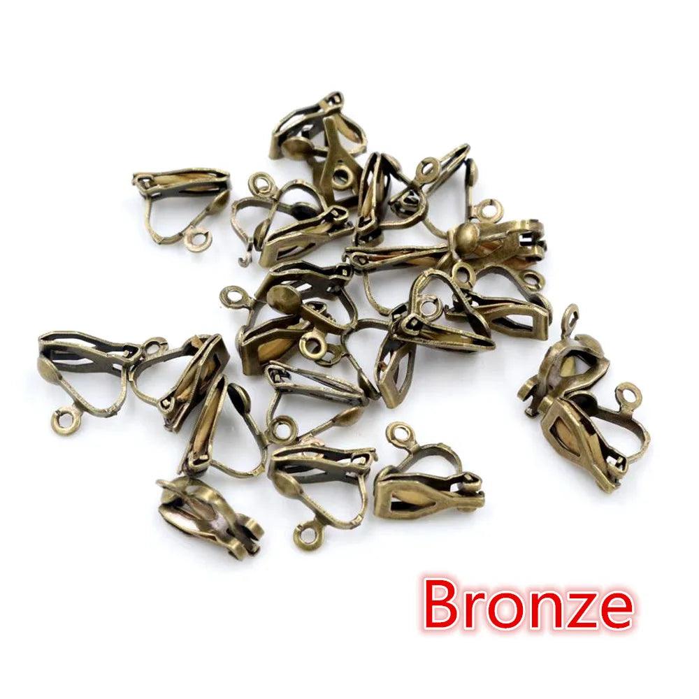 12x5mm 50pcs High Quality 6 Colors Plated Ear Clip DIY Handmade Earrings Findings Jewelry Parts Wholesale