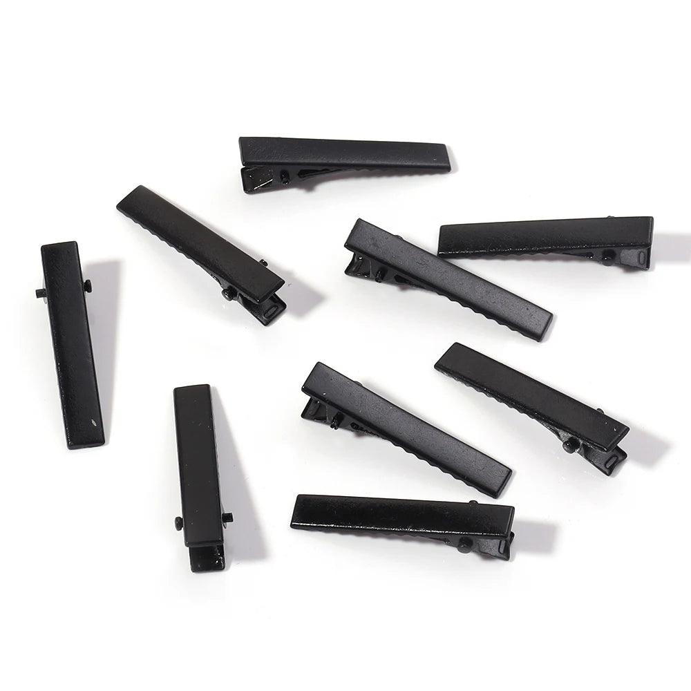 20-50pcs Metal Silver Hair Clip Multi-size Square Hairpin Toothed Barrette for DIY Headwear Makeup Hair Tool Making Supplies