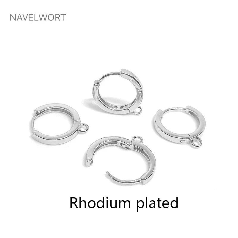 14K Gold Plated Round Hoop Earring Clasps Fitting Base Findings,Clasp For Earrings,DIY Jewelry Making Accessories Wholesale