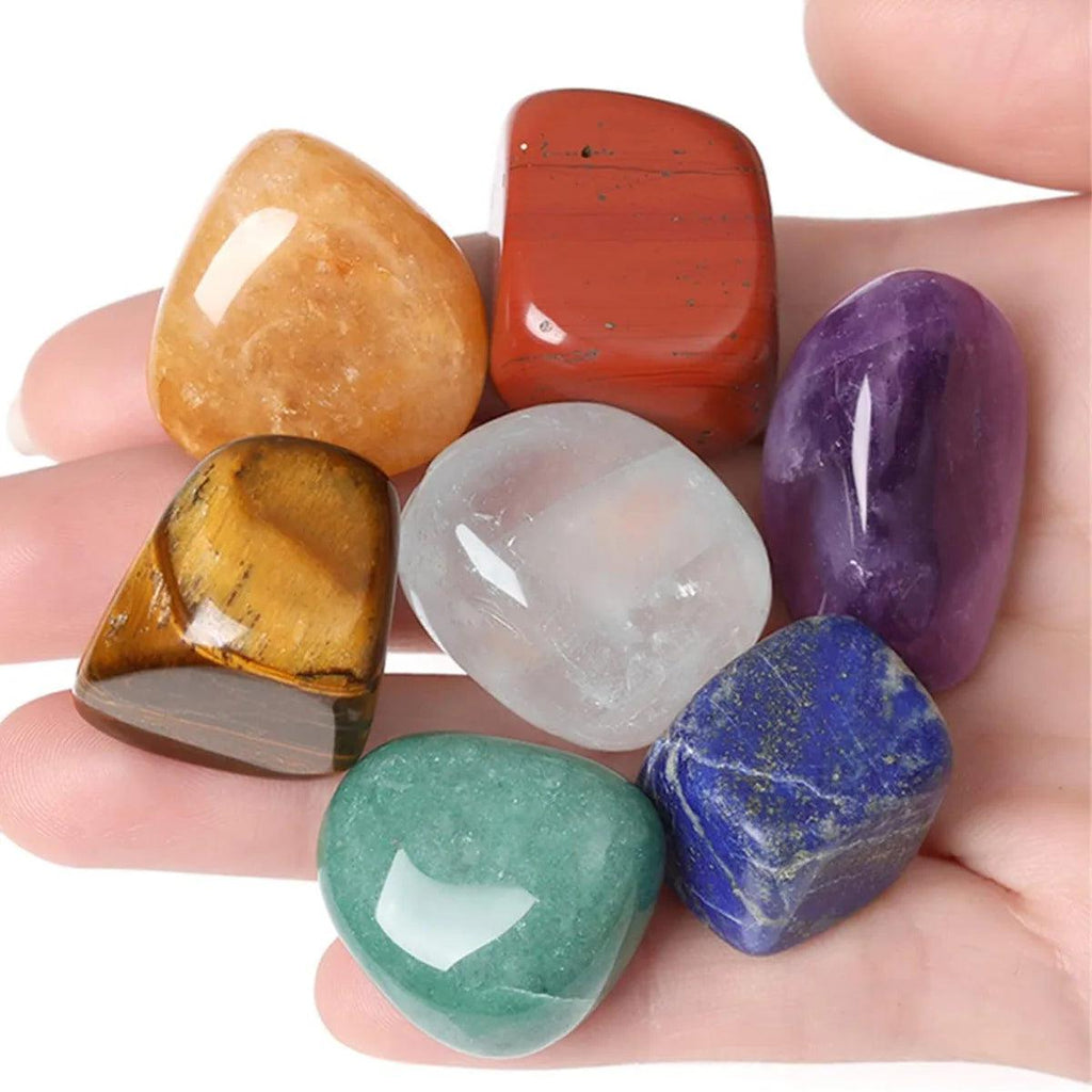 7pcs/set Nature Crystal and Healing Stone Set Chakra Balance Stone Spiritual Astrology Yoga Energy Reiki Healing Crystal Stone F