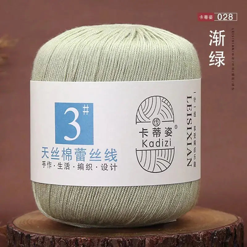 100 Percent Mercerized Cotton Lace Yarn for Hand Knitting and Crochet Arts Crafts