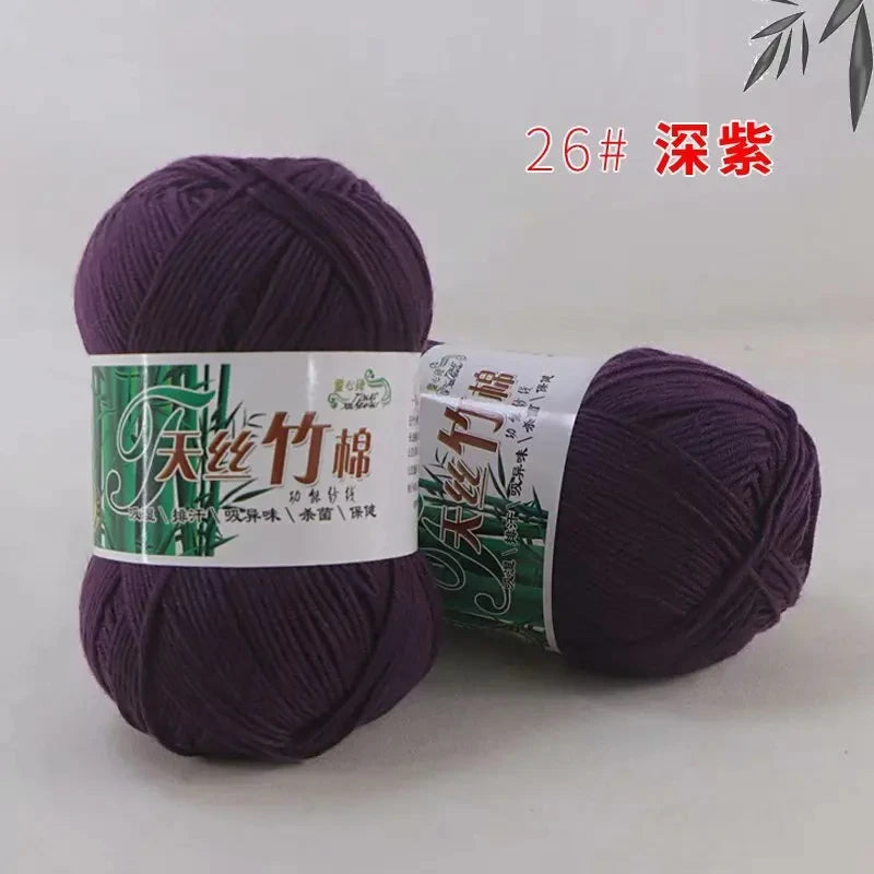 Bamboo Charcoal Cotton Yarn For Weaving 50g Ball DIY