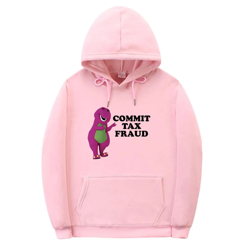 Funny Commit Tax Fraud Meme Hoodie Men Women Anime Cartoon Casual Oversized Pullover Hoodies Unisex Fahsion Fleece Sweatshirt