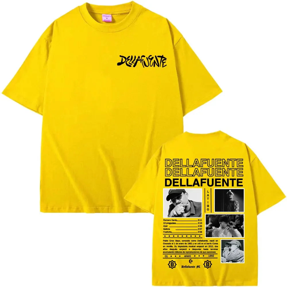 Dellafuente Tour T-Shirts for Men and Women in Harajuku Gothic Hip Hop Punk Style Casual Fashion