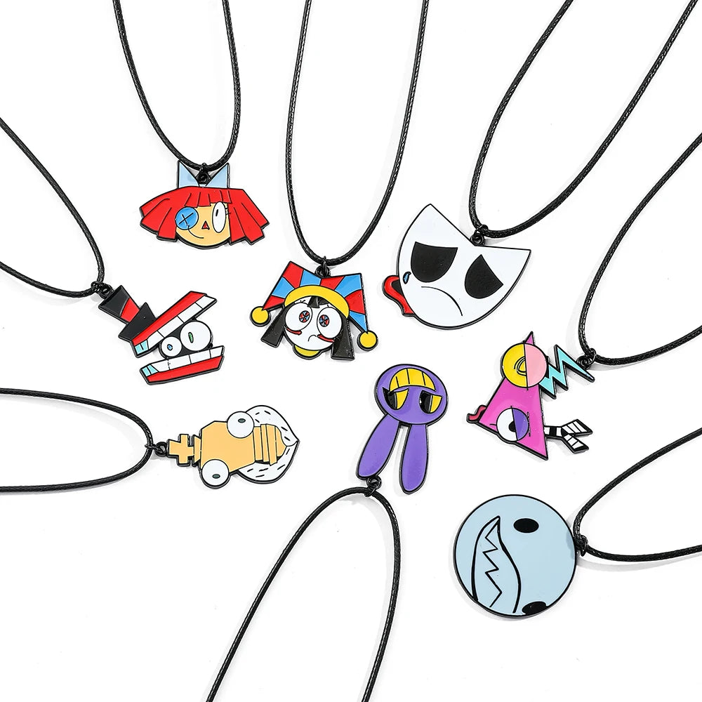 Creative Anime The Amazing Digital Circus Figure Pendant Necklaces for Women Men Kids Fans Collection Cosplay Accessories Gifts