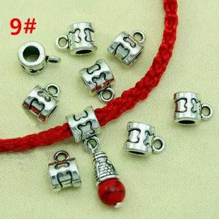 30Pcs Antique Tibetan Silver Connector Bail Tube Beads Spacer Bead Hanger For Jewelry Making Fit European Charm Bracelet Pendant