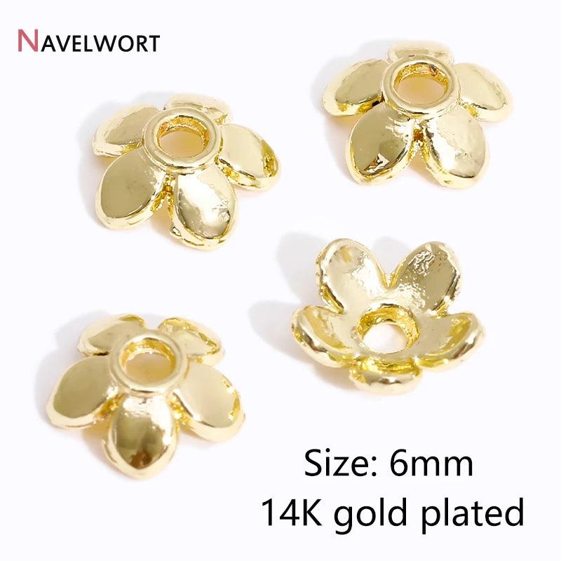14K/18K Gold Plated Brass Bead Caps,Caps For Beads,Flower Bead Caps For Jewelry Making,Caps For Bracelet,Accessories For Jewelry