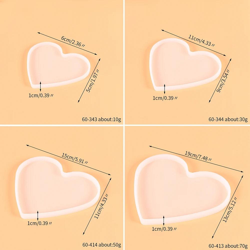 Coaster Silicone Resin Mold Heart Round Square Hexagon Oval Cup Tray Mat Casting Crafts Jewelry Storage Tray Making Home Decor