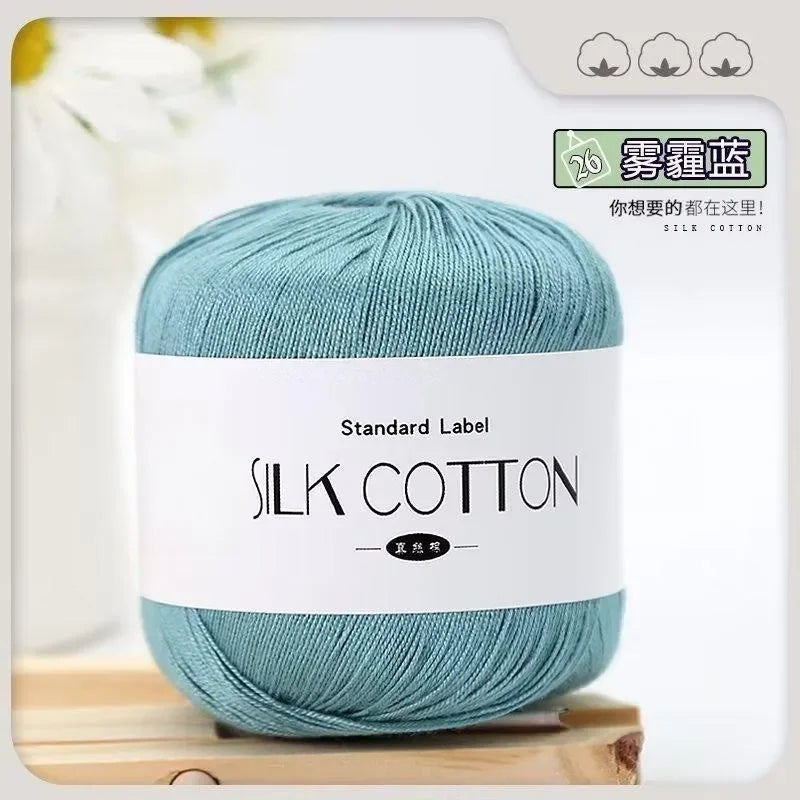 Silk Lace Cotton Milk Crochet Yarn 50g Soft Knitting Thread for Baby Hand Knitting Supplies
