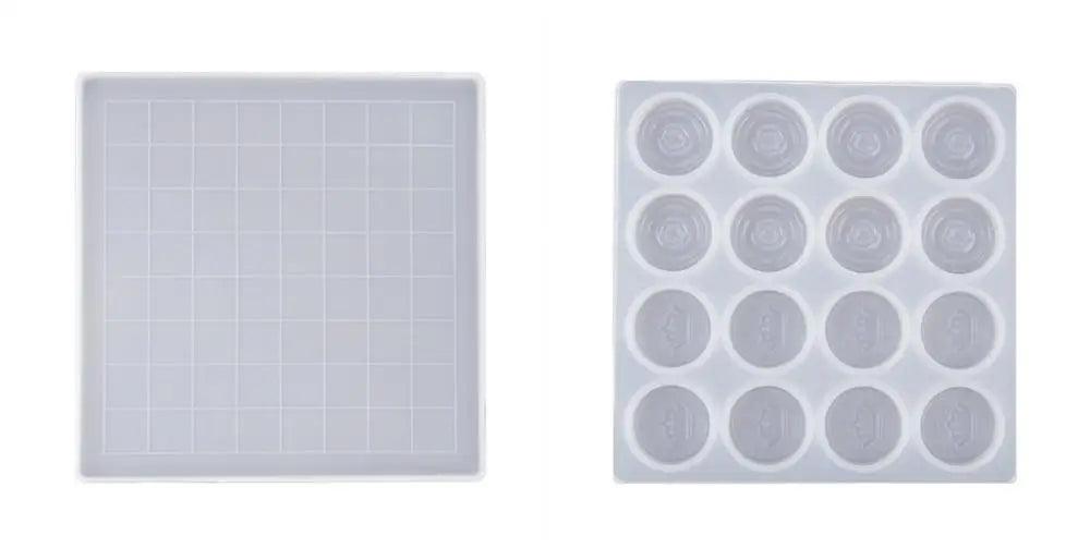 DIY Crystal Epoxy Resin Mold Chess Checkers Checkerboard Chess Pieces Epoxy Mirror Silicone Mold For Resin