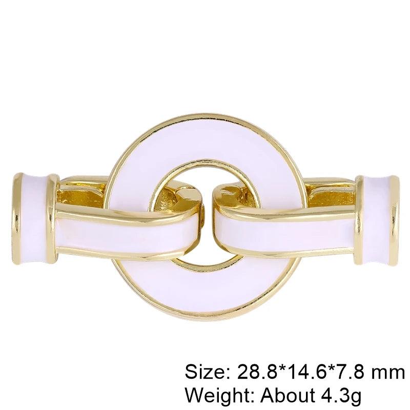 Juya 18K Real Gold Plated Decoration Oval Round Carabiner Lobster Clasp Accessories For DIY Luxury Handicraft Jewelry Making