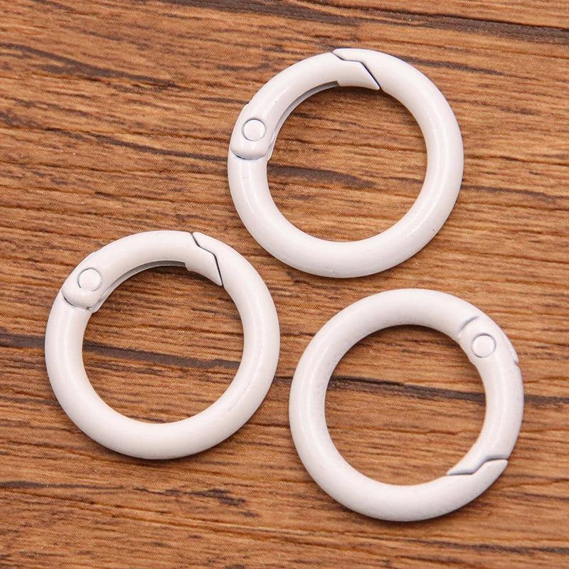 10Pcs 15 Colors Metal O Ring Spring Clasp Openable Round Carabiner Keychain Clips Hook Dog Chain DIY Jewelry Buckle Connector