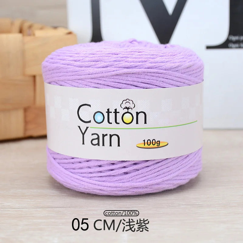100g 100 Percent Cotton Hand Knitting Yarn Soft Crochet Yarn for Sweater Scarf Blanket Hat and Amigurumi