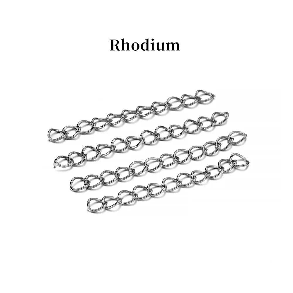 100pcs/lot 50mm 70mm  Necklace Extension Chain Bulk Bracelet Extended Chains Tail Extender For DIY Jewelry Making Findings