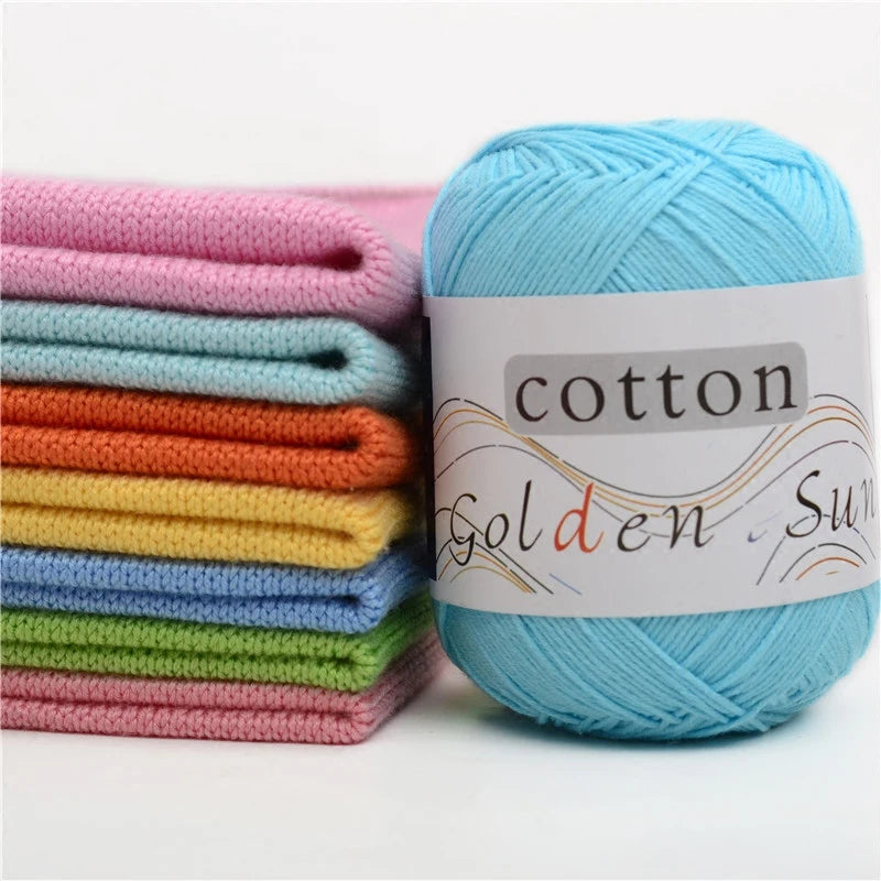 100 Percent Cotton Yarn for Hand Knitting and Crochet 8 Ply Worsted Soft Yarn for Sweaters and Blankets 50g 200m