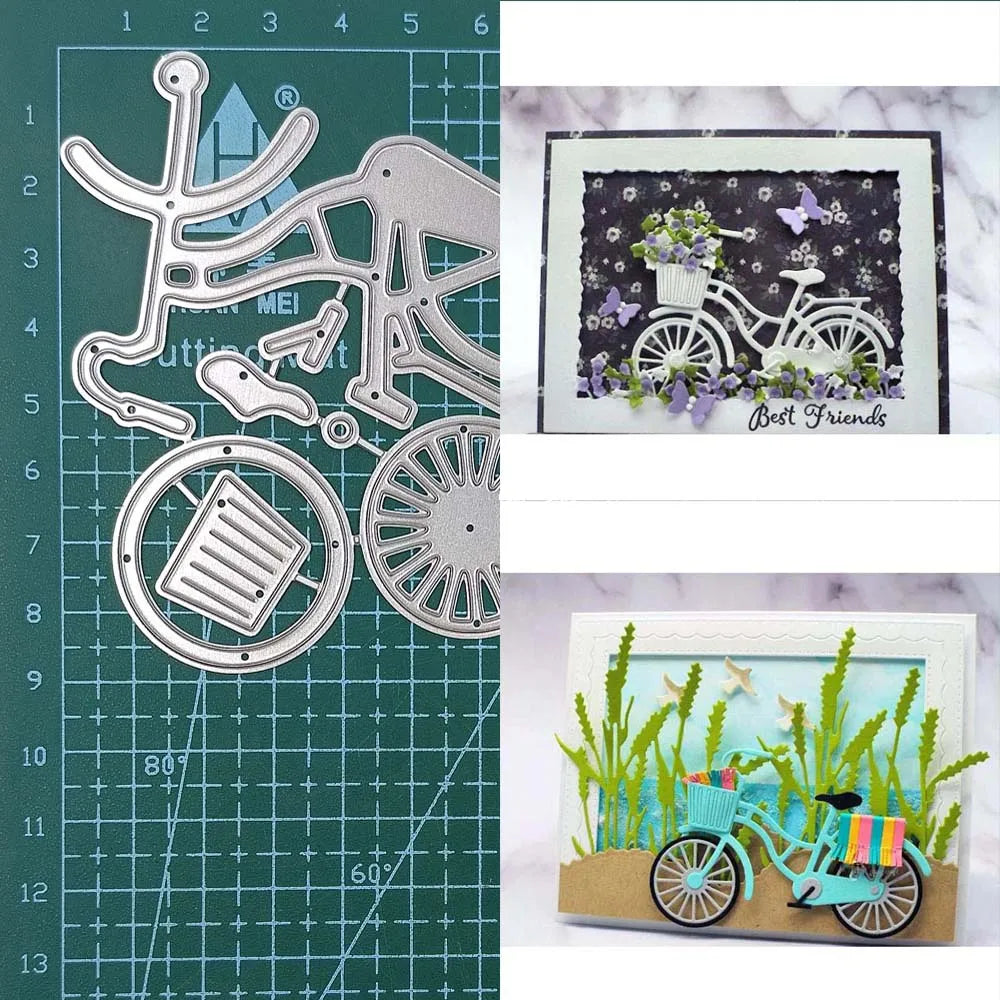 Metal Cutting Die Bicycle Scrapbook Paper Card DIY Template Making Decorative Stencil Embossing