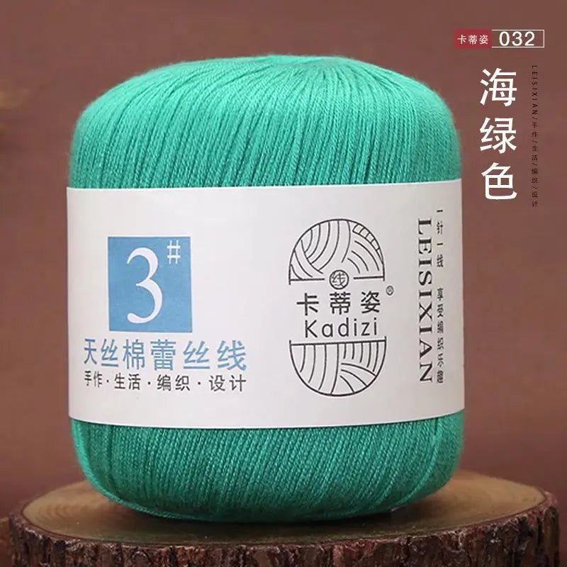 100 Percent Mercerized Cotton Lace Yarn for Hand Knitting and Crochet Arts Crafts