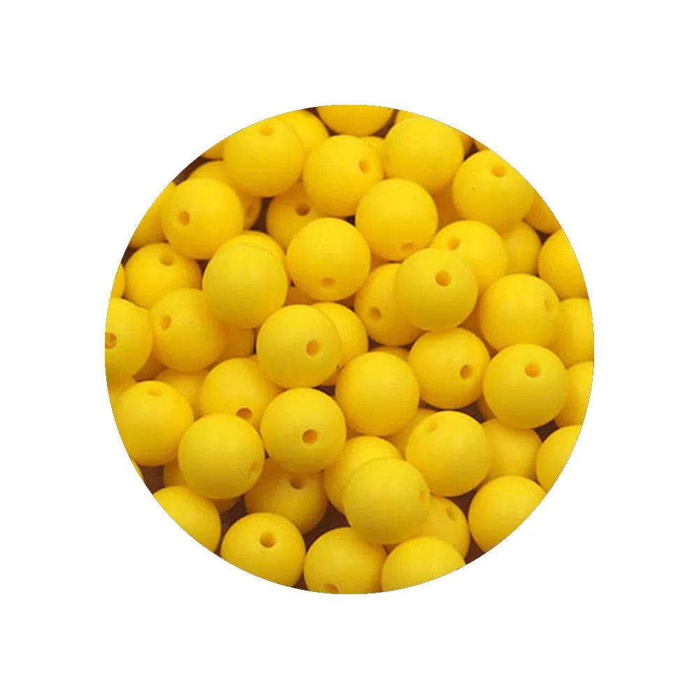 Kivoct 100Pcs 12MM Round Silicone Beads For Jewelry Making DIY  Pacifier Chain Necklace Keychain Accessories