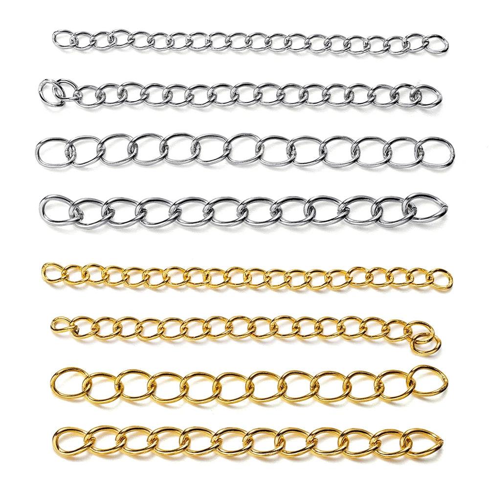 50pcs/Lot 5cmStainless Steel Extension Chains Necklace Bracelet Chain for DIY Jewelry Findings Making Handmade Supplies