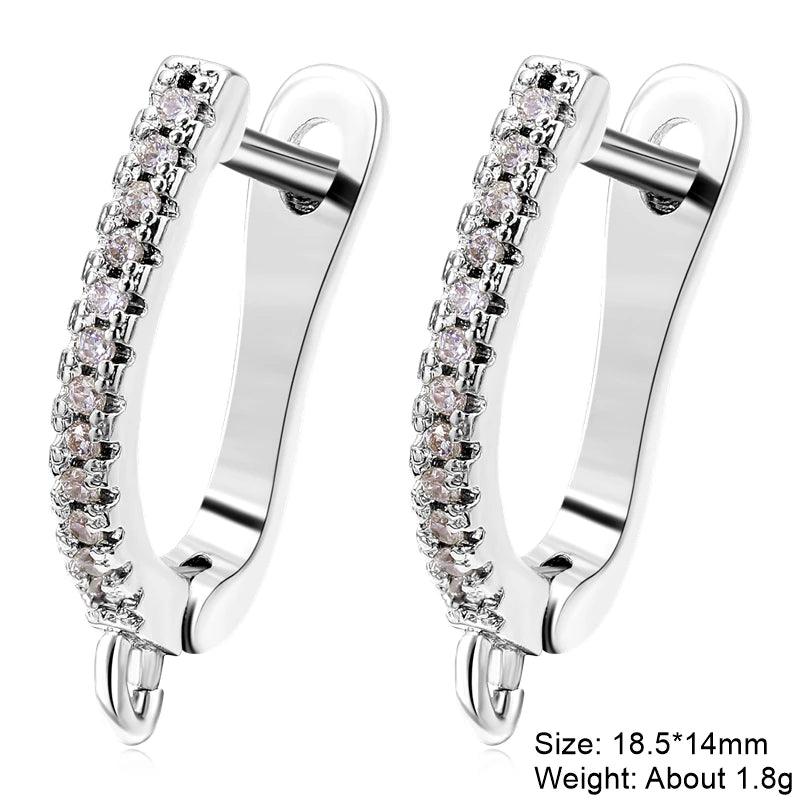 Juya DIY Women's Earring Making 18K Gold Silver Plated Basic Antiallergic Fixtures Ear Wire Fastener Hooks Accessories Supplies