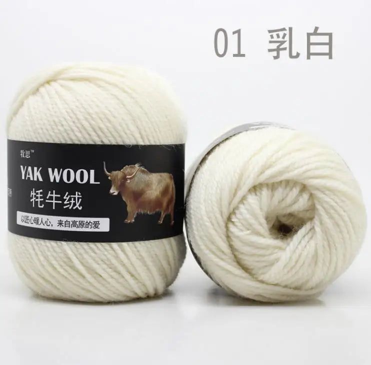 Yak Wool 3 Strand Medium Thick Handwoven Yarn For Sweaters