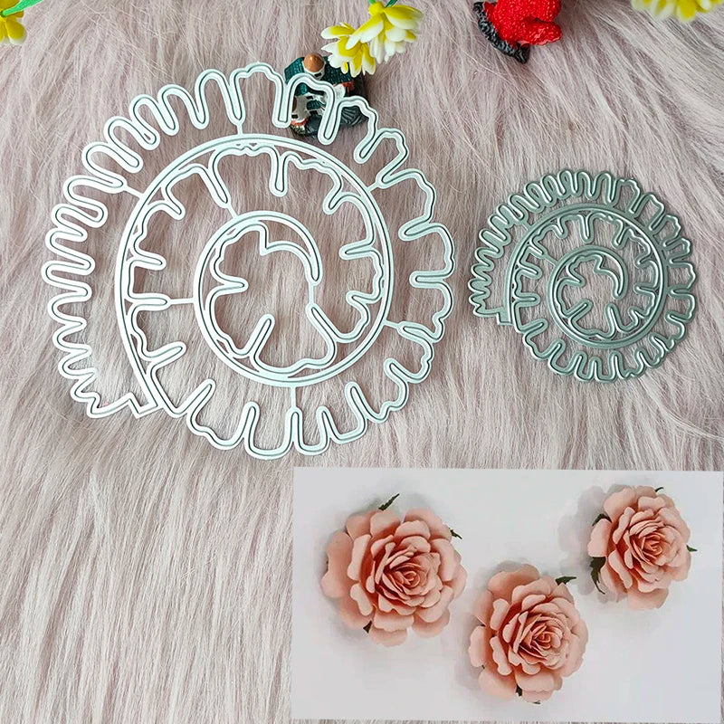 New Spiral flower metal cutting die Flowers mould scrapbook decoration embossed photo album decoration card making DIY handicraf