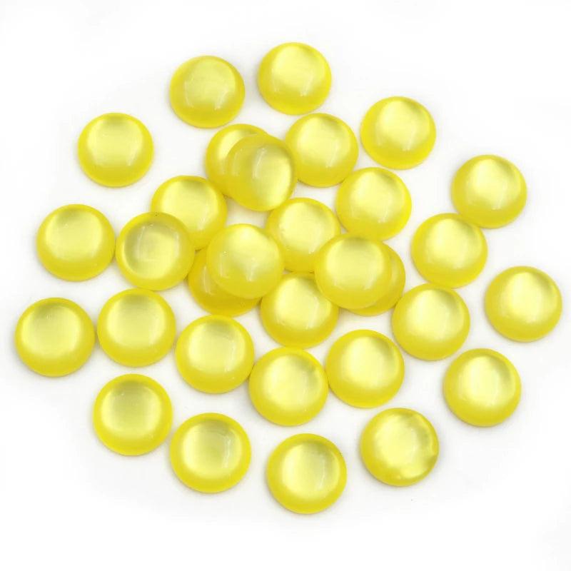 New Fashion 40pcs 8 10 12mm Mix Colors Cat's eye Series Flat back Resin Cabochons Jewelry Accessories Wholesale Supplies