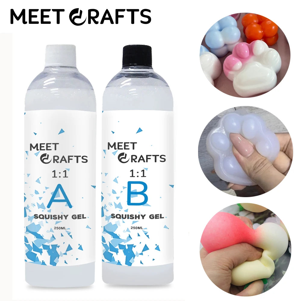 Meetcrafts 1:1 AB Squishy Resin Gel Soft Liquid Squishy Making Kits DIY Decompression Squeezing Toys Gift Resin Glue