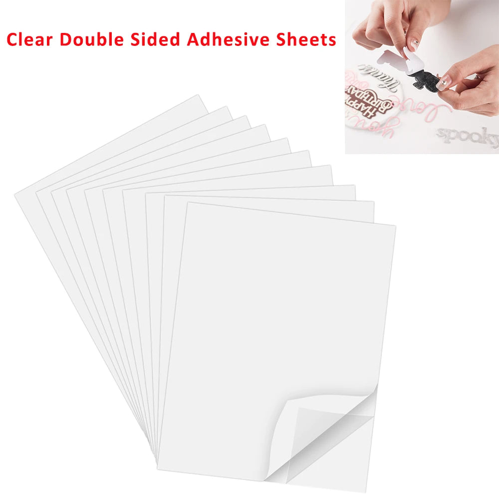 Multi-purpose Clear Double Sided Adhesive Glue Sticker Sheets Cards Making for DIY Scrapbook Paper Crafts Hardcover Photo Albums