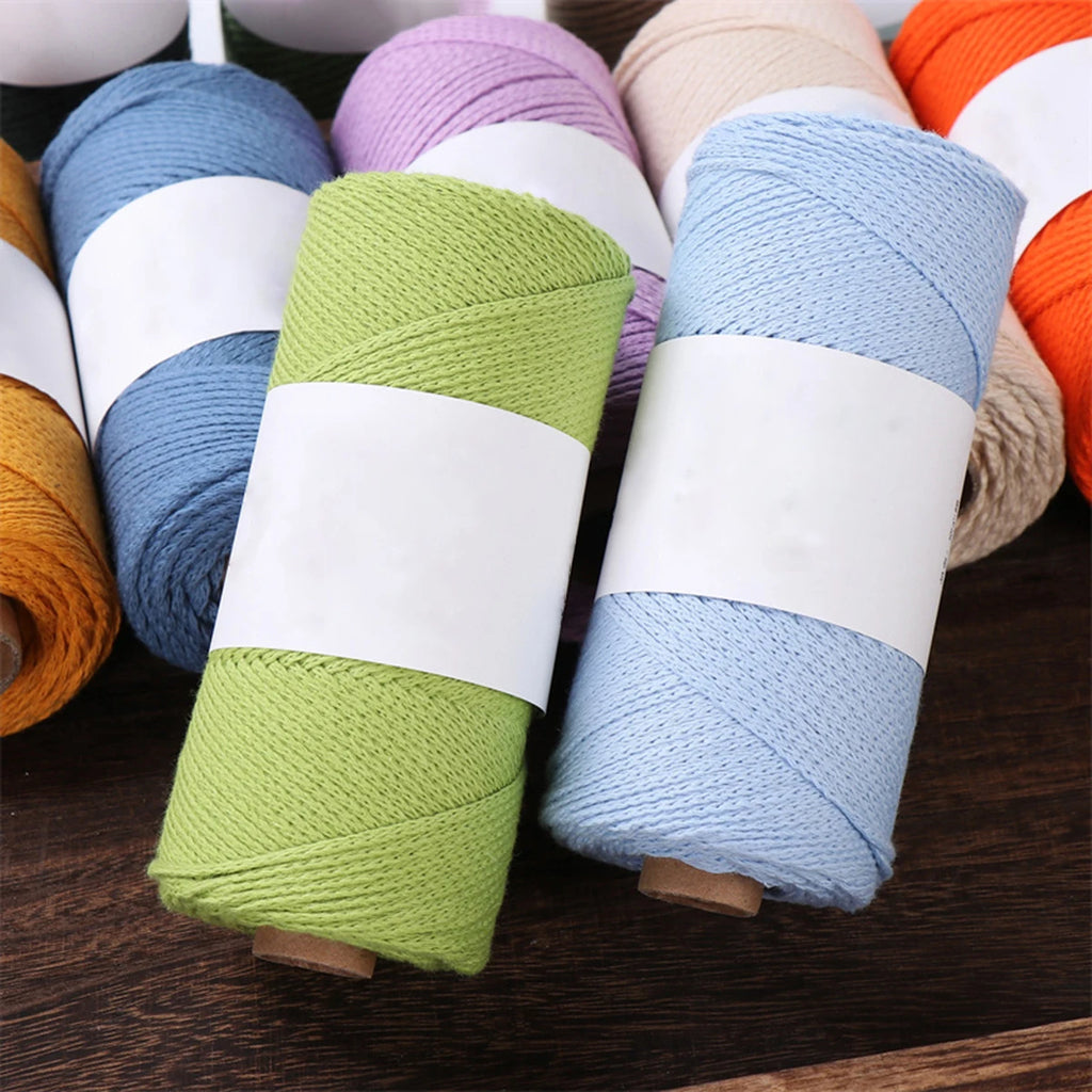 160g/Roll Lace Crochet Yarn Cotton Linen Thread Coarse Linen Thread Round Strand Hollow Cotton Yarn Thick DIY Hat Hand-woven