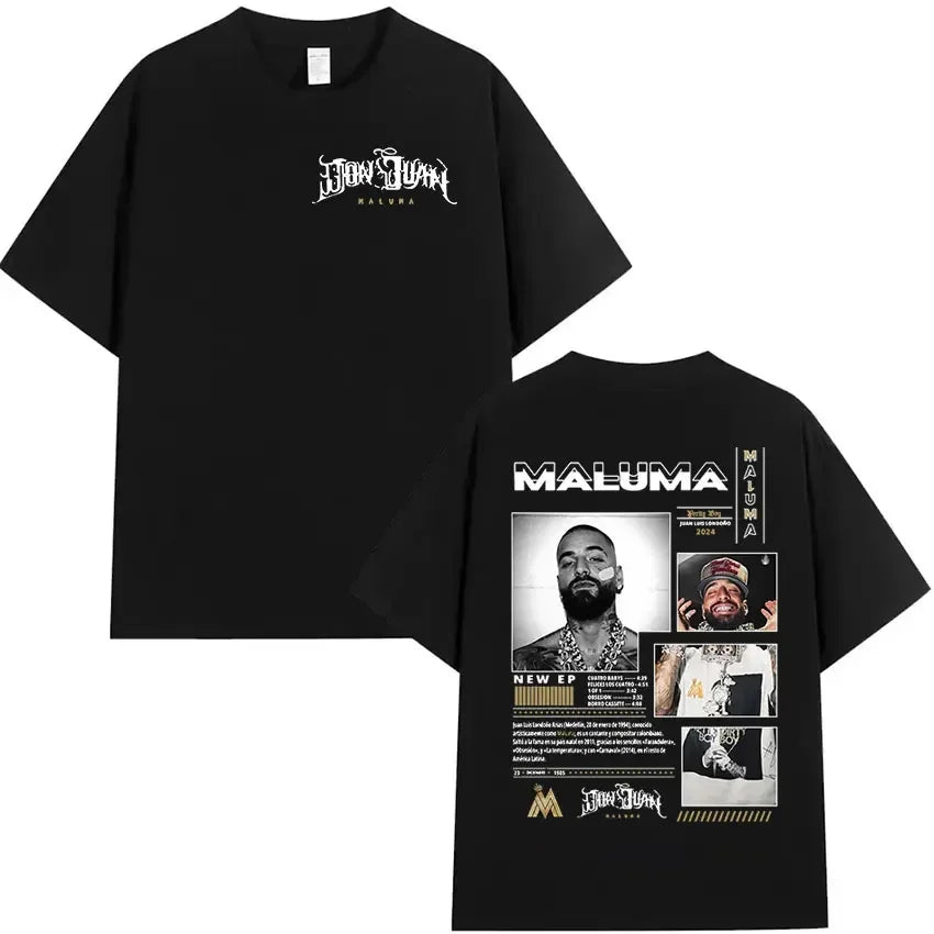 Rapper Maluma Graphic T Shirt for Men and Women Hip Hop Retro Style Short Sleeve Fashion Tee Streetwear