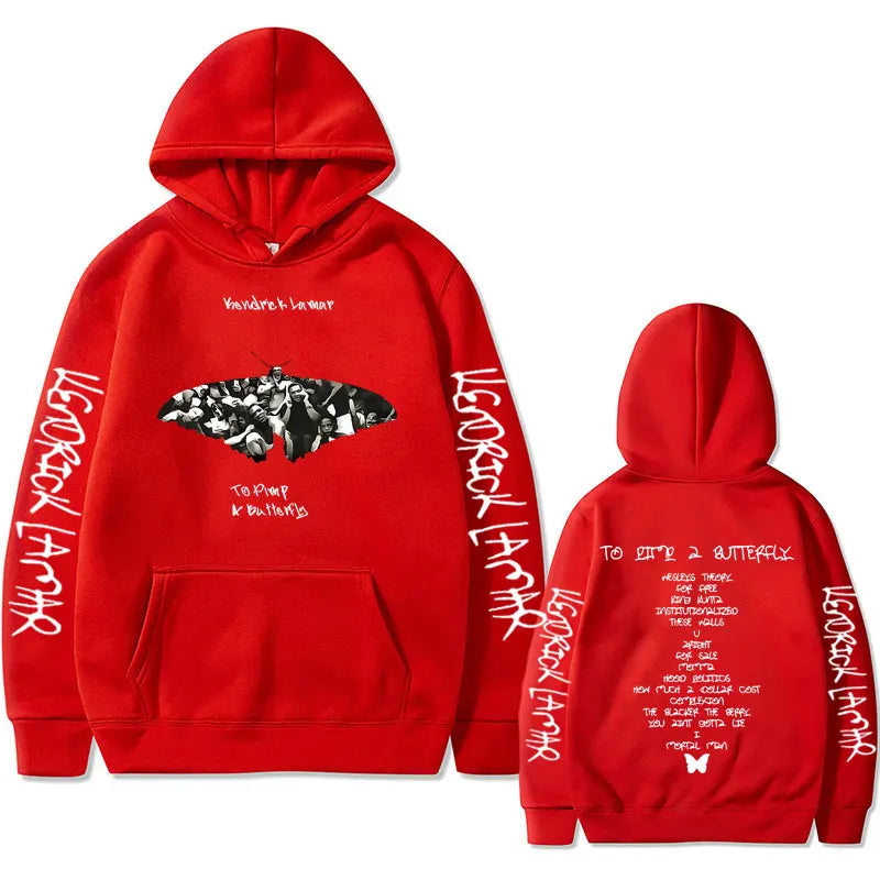 Rapper Kendrick Lamar To Pimp A Butterfly Graphic Print Hoodie Men's Hip Hop Oversized Hoodies Male Fleece Cotton Sweatshirts