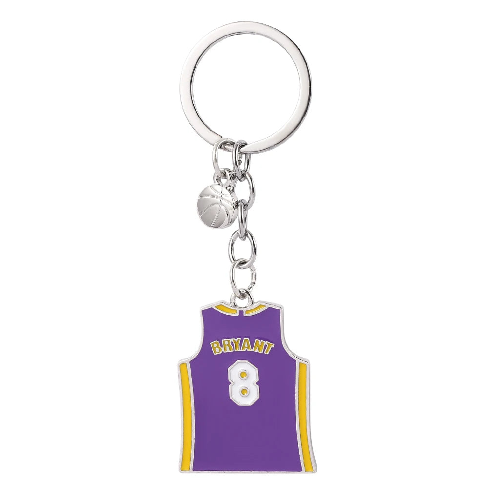 Basketball Star Kobe-Bryant Keychain Metal Kobe Jersey Keyrings Basketball Key Accessory Memorial Gifts