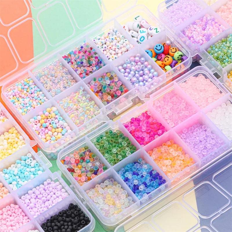 10 Grids Glass Seed Beads Kit Friendship Bracelet Making Kit Small Beads Kit for Bracelets Necklace Ring Making Art Craft DIY