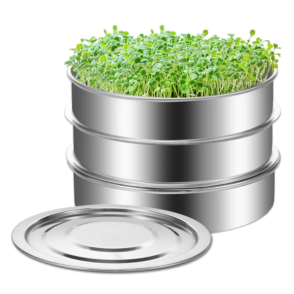 Sprouts Growing Tray Stainless Steel Sprouting Stackable Seed Sprouting Tray Mesh Sprouting Tray Seed Sprouting for Beans Peas