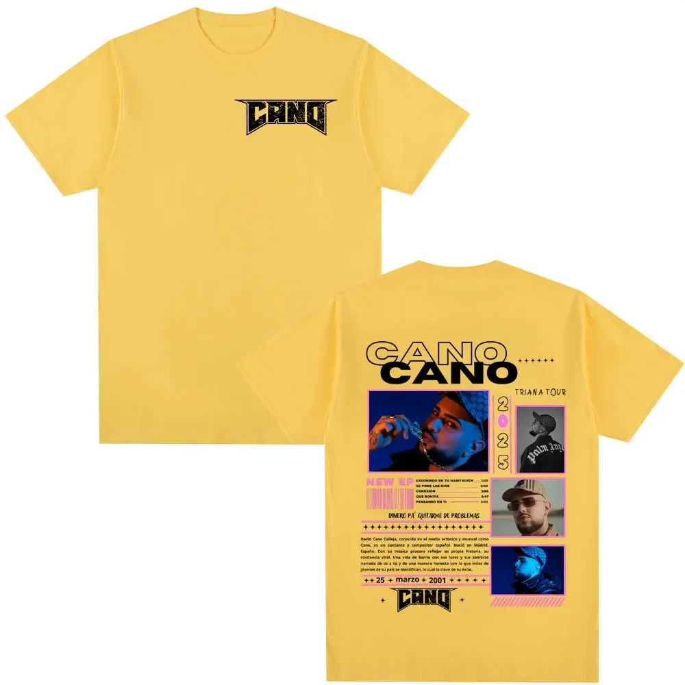 Rapper Cano Triana Tour Merchandise T Shirts for Men and Women Casual Hip Hop Short Sleeve Fashion Tee