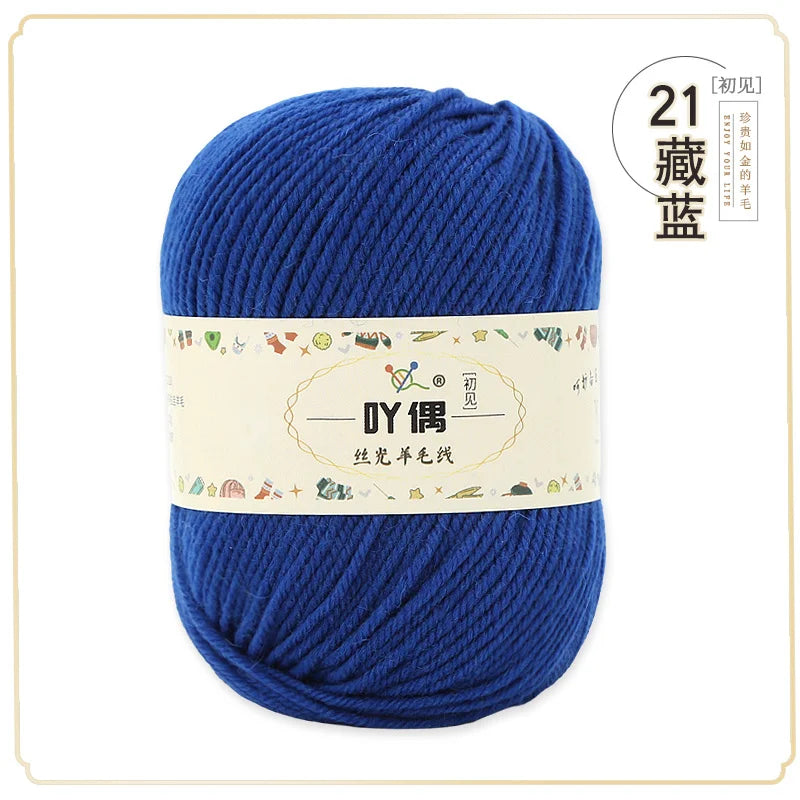 100 Percent Wool Yarn 50g Worsted Weight Soft Warm Crochet