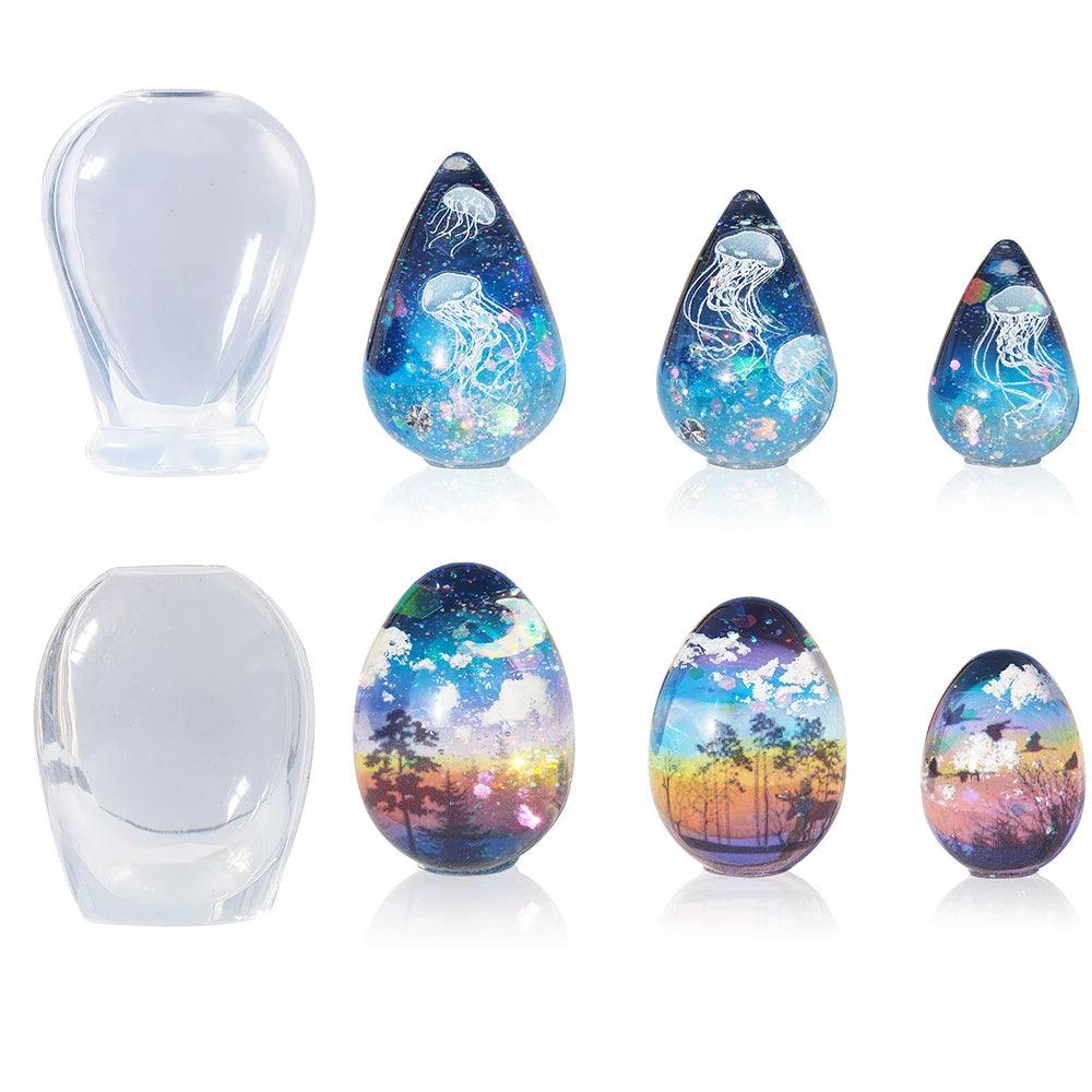 Cute Egg Silicone Mold Pendants Epoxy Resin Casting Silicone Mould for DIY Epoxy Resin Crafts Home Ornaments Decoration