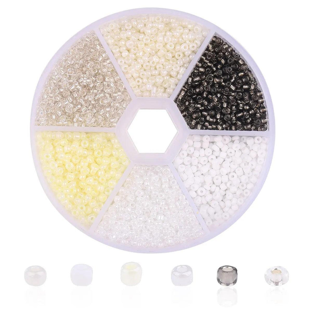 3900pcs Glass Rice Beads 6 Grid Set Box Loose Beads Handmade Bead String Material Pack DIY Bracelet Necklace Jewelry Accessories
