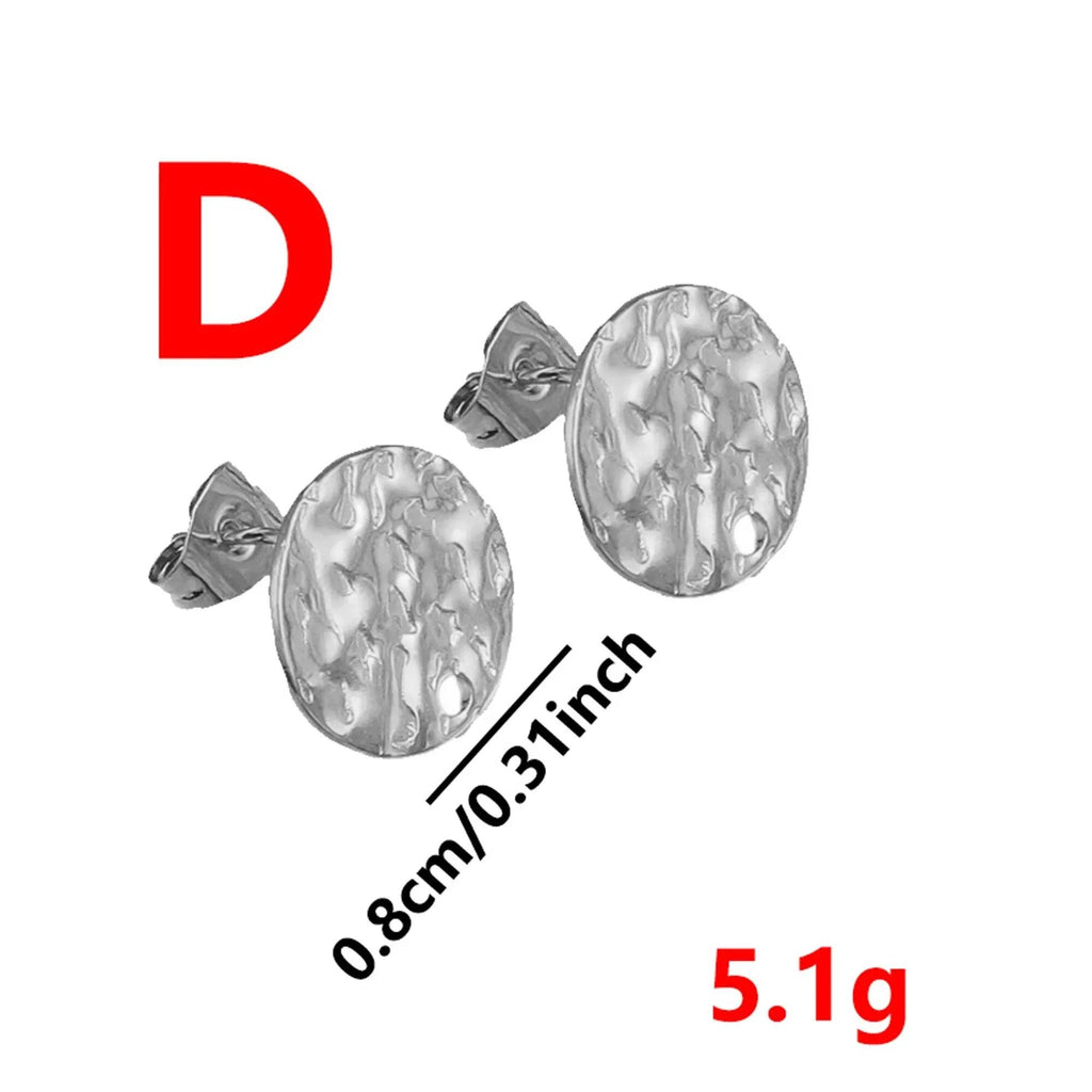 10 Pcs Stainless Steel Deep Embossed Soldering Pins DIY Earrings Jewelry Making Supplies Fine Classical Literature Seasons