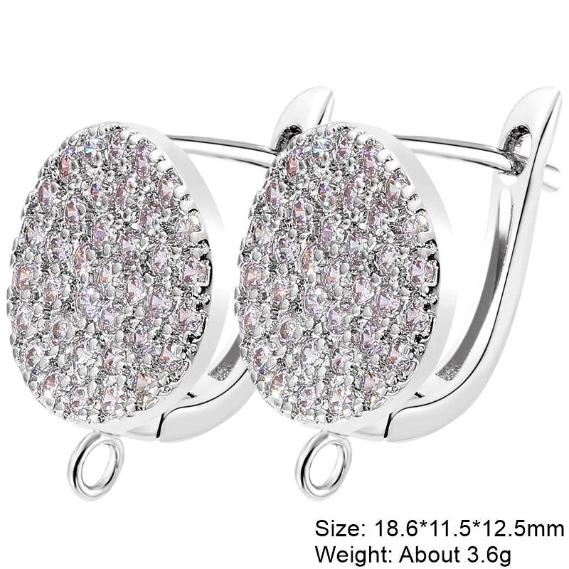 Juya DIY Women's Earring Making 18K Gold Silver Plated Basic Antiallergic Fixtures Ear Wire Fastener Hooks Accessories Supplies