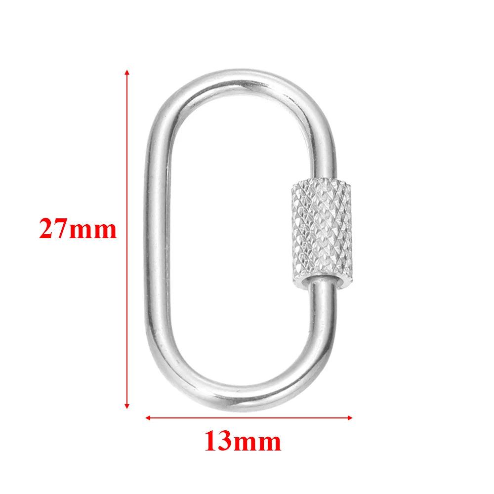 4pcs Stainless Steel Gold Heart Star Screw Locking Clasps Big Carabiner Hooks for DIY Necklace Bracelet Keychain Making Supplies