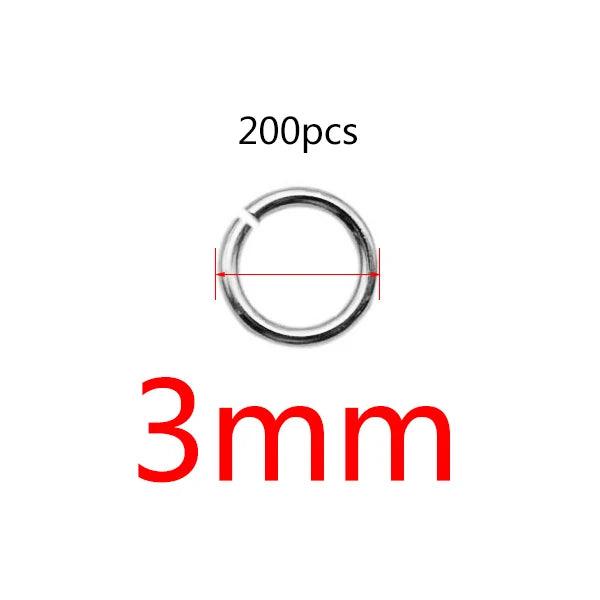 200pcs Stainless Steel Open Jump Rings 3/4/5/6/7/8/10mm Connector Split Rings for DIY Jewelry Making Supplies and Crafts