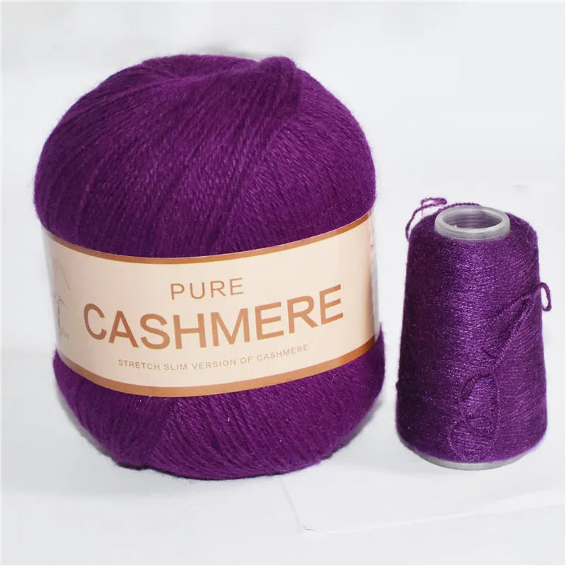 Pure Mongolian Cashmere Yarn for Crocheting 3-Ply Worsted Warm Soft Weaving Fuzzy Knitting Thread Pack of 5