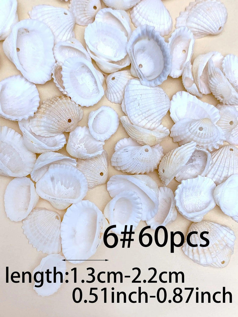 30/60/120pcs natural handmade diy with hole shell suitable for bracelet necklace earrings pendant jewelry accessories