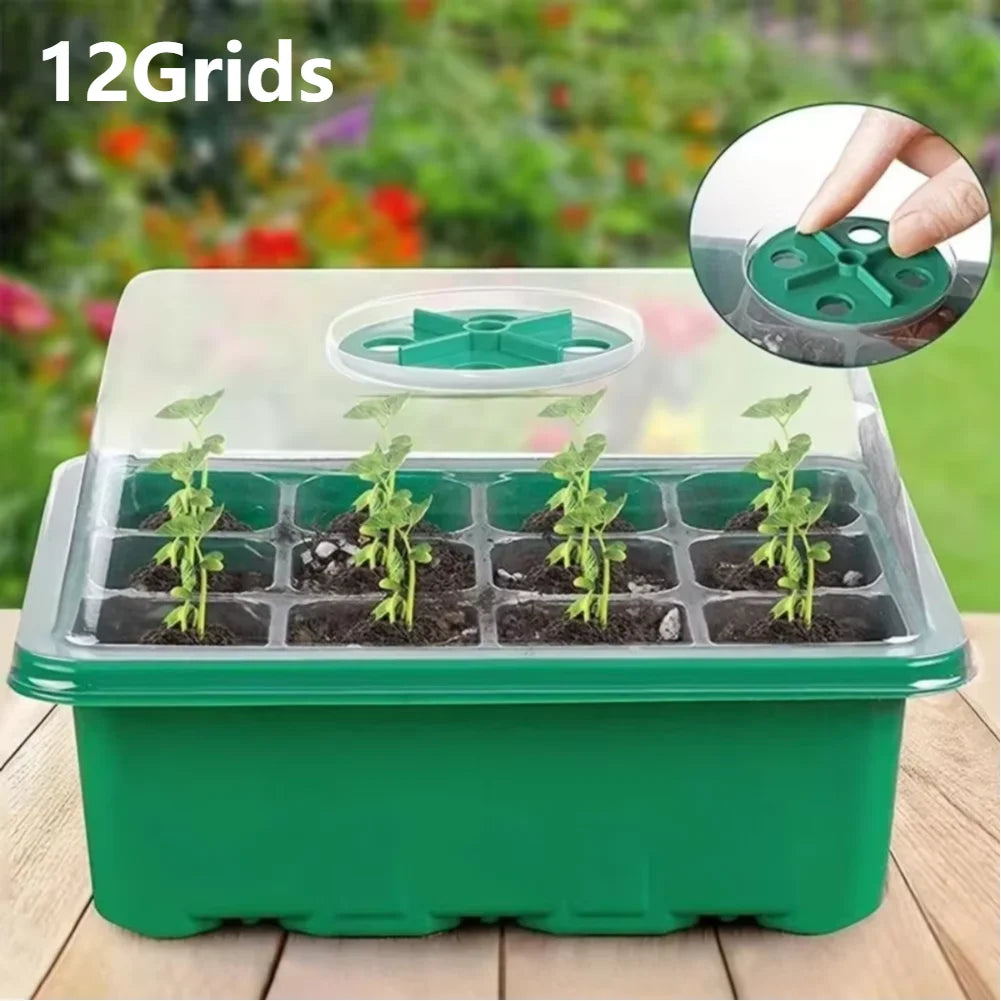 12 Holes Seedling Starter Trays Reusable Greenhouse Seeding Germination Kit for Seed Growing Garden Nursery Pot For Seedlings