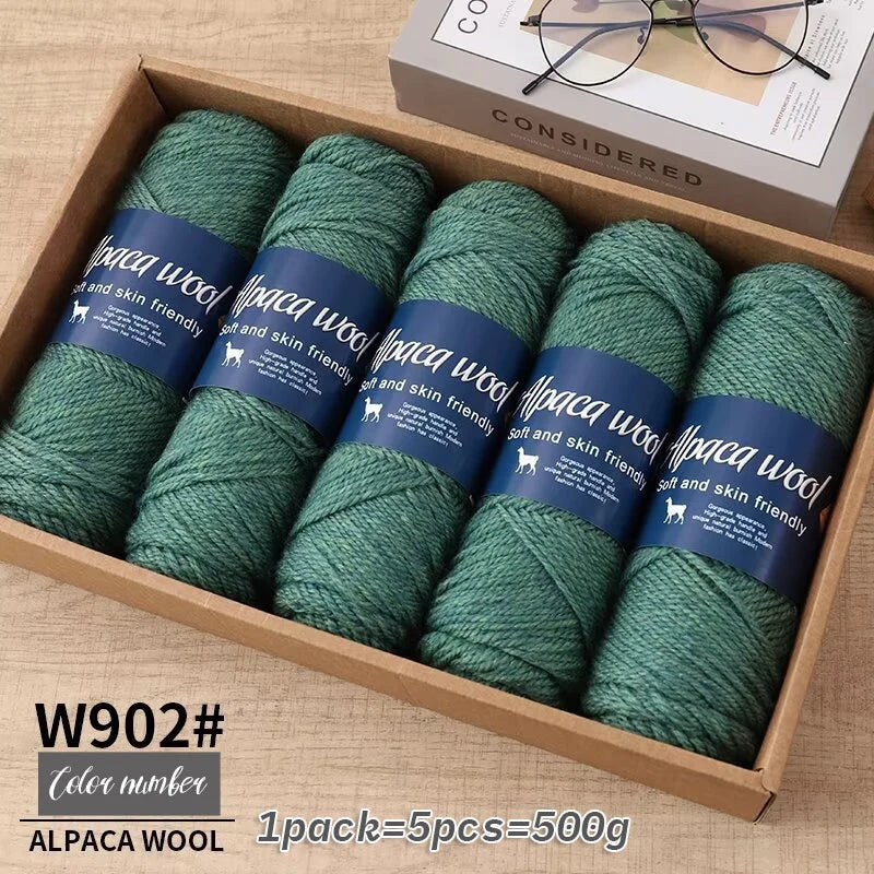 500g Coarse Alpaca Wool Yarn for Hand Woven Sweaters Jackets Scarves and Hats